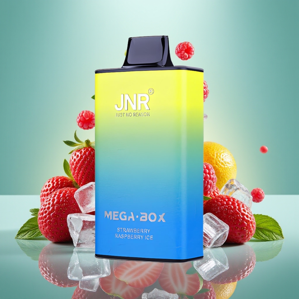 JNR Mega Box 25000 Puffs, 30ml, Dual Mesh Coil, Braškė Avietė Miltelis