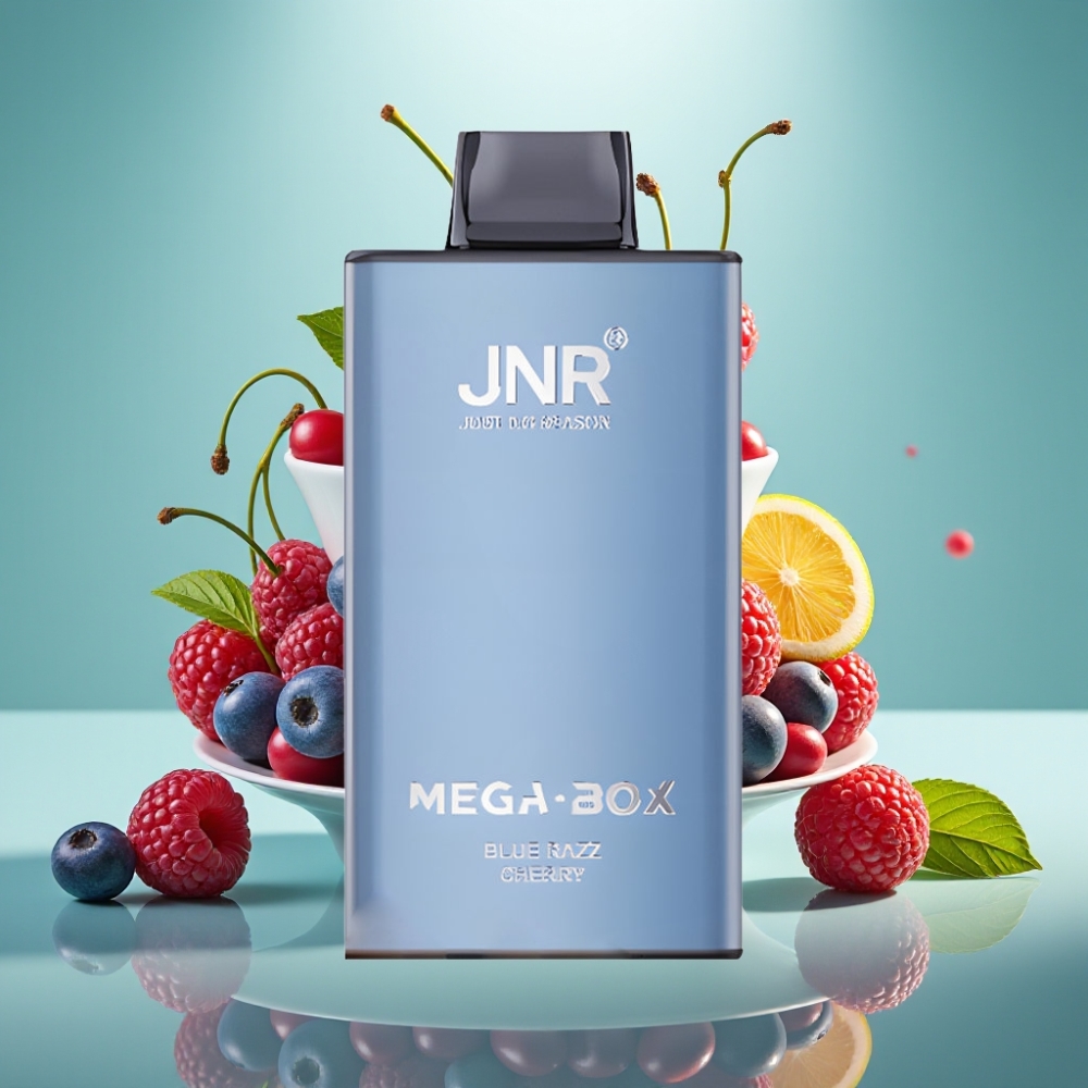 JNR Mega Box 25000 Puffs Disposable Vape Mėlynųjų Aviečių Vyšnių, Dual Mesh, Type-C