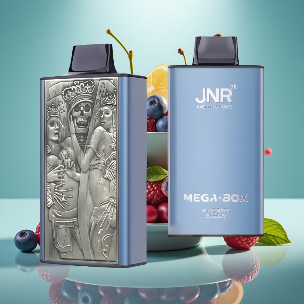 JNR Mega Box 25000 Puffs Disposable Vape Mėlynųjų Aviečių Vyšnių, Dual Mesh, Type-C