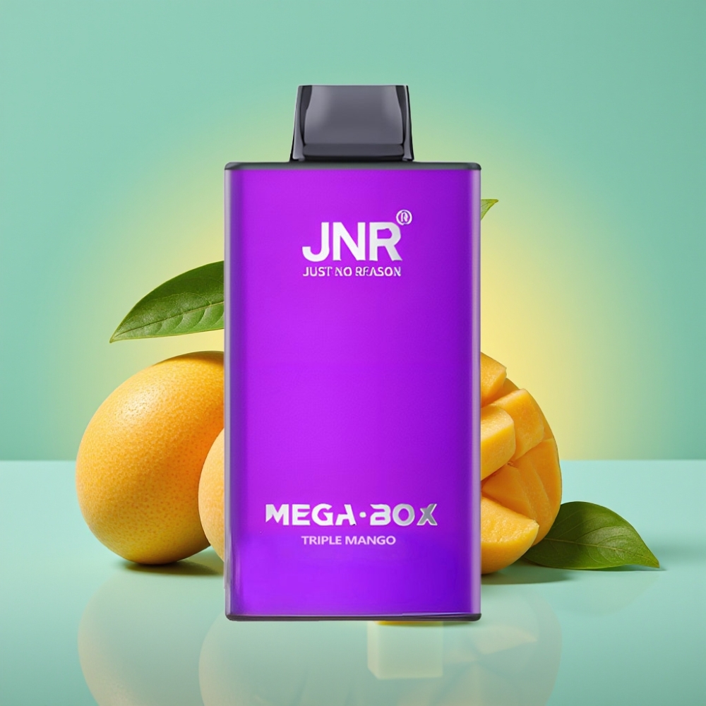 JNR Mega Box 25000 Puffs Disposable Vape Trigubas Mango, 30ml, 850mAh