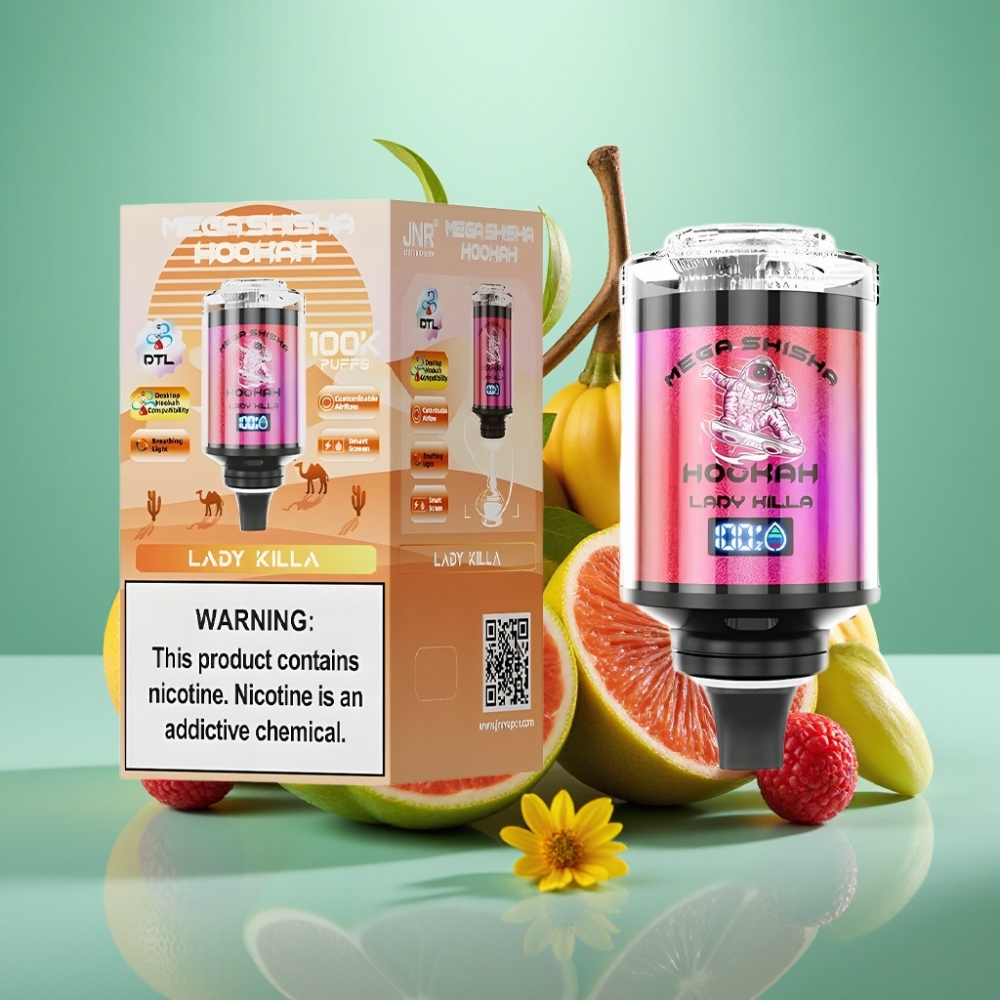 JNR Mega Shisha Hookah 100K 60ml 2200mAh Tipo-C Lady Killa