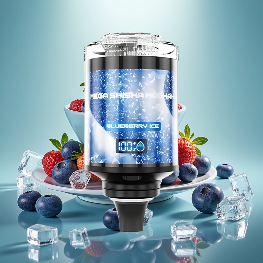 JNR Mega Shisha Hookah 100K Darbalaukio Sugeriamas Mėlynųjų Agronų Ledas 2200mAh 60ml