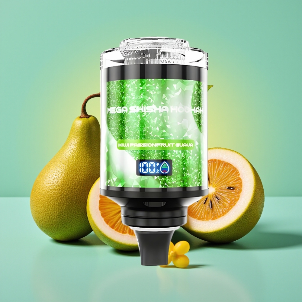 JNR Mega Shisha Hookah 100K Tipo-C greitas įkrovimas Kiwi Pasiflora Guava