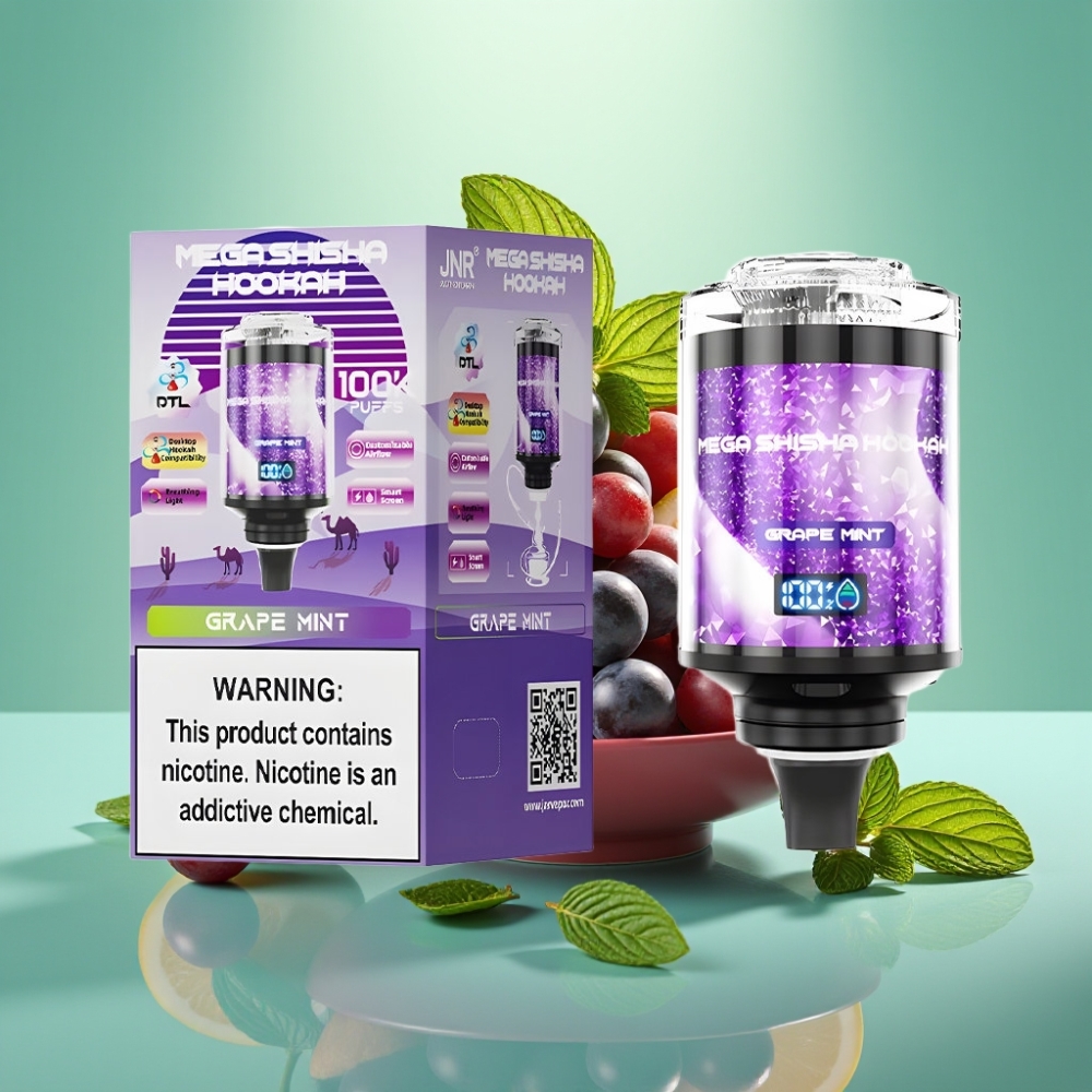 JNR Mega Shisha Hookah 100K Type-C 60ml Vynų Mėta