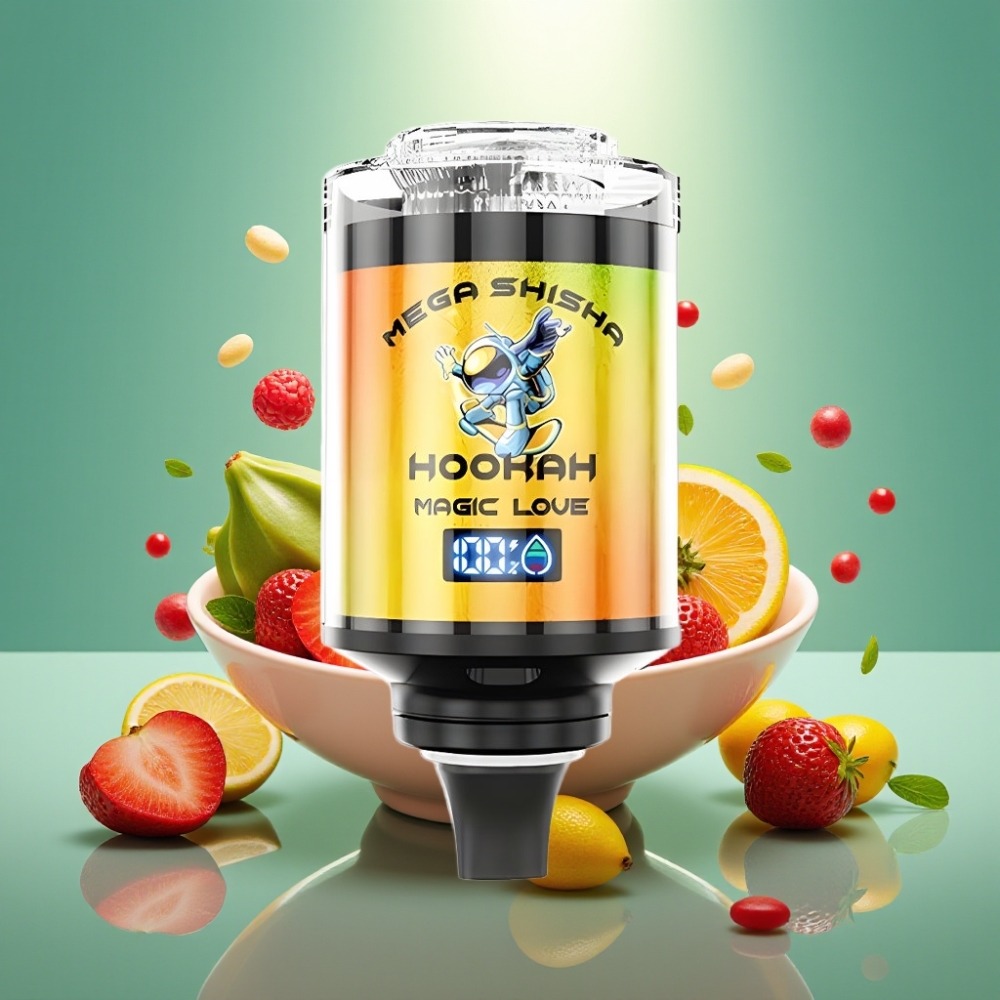 JNR Mega Shisha Hookah 100K stalinis su 60ml talpa ir Magic Love skoniu