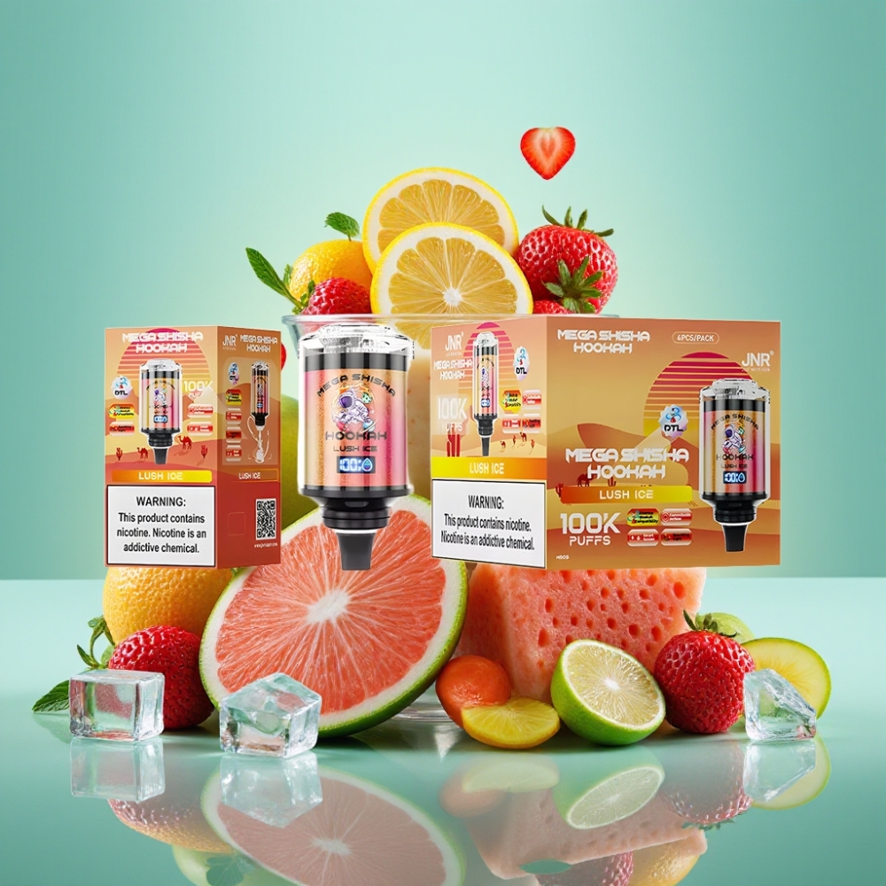 JNR Mega Shisha Hookah 100K su Interactive Smart Screen ir Ledo Šalelė