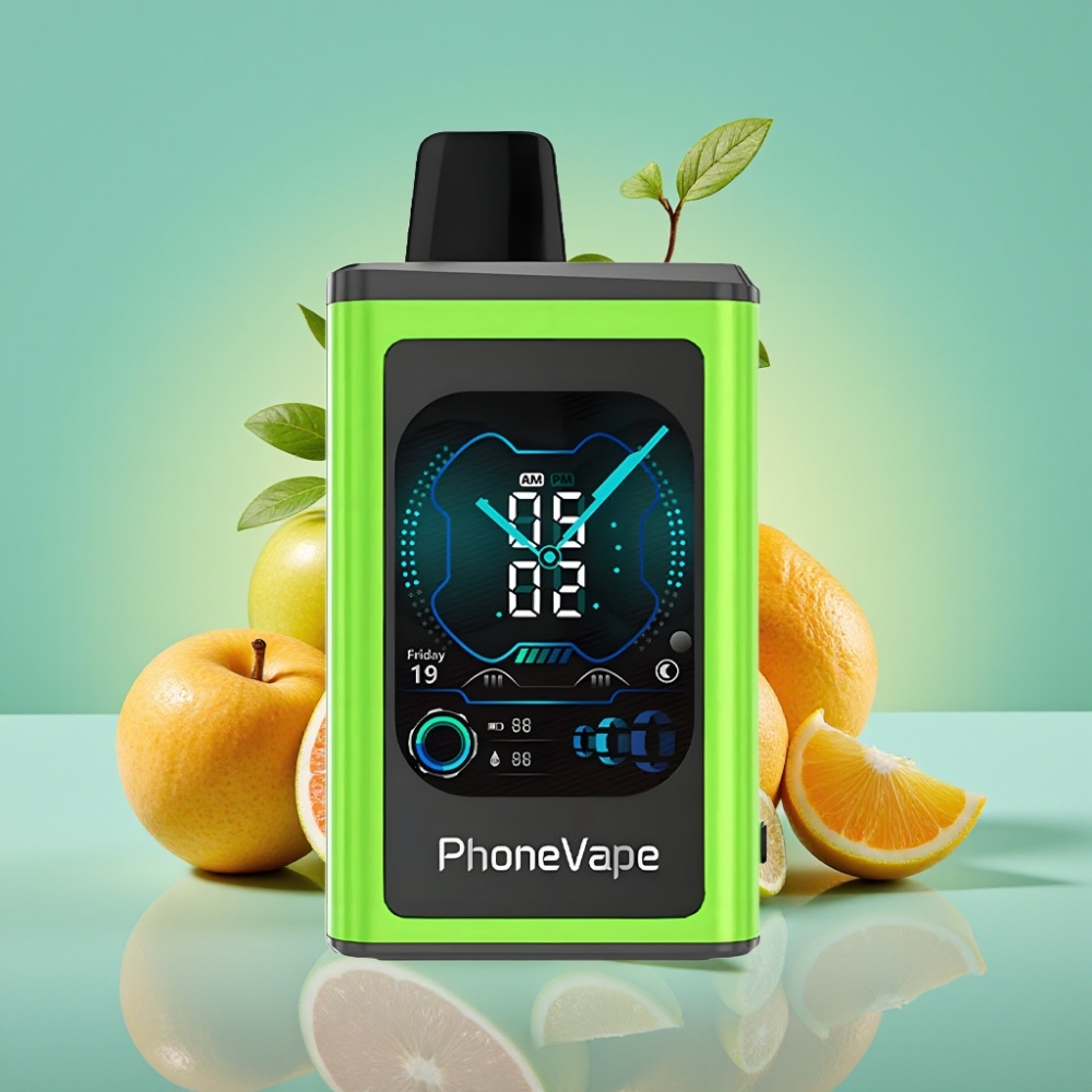 JNR PhoneVape 30000 iškvėpimų, Tipas-C, Rūgštus Obuolys Su Mėtu