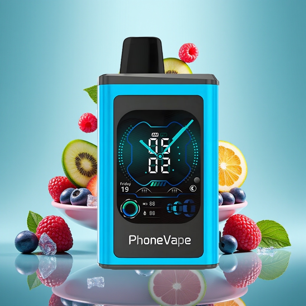 JNR PhoneVape 30000 pasisavinamasis veipas su Type-C įkrovimu, Mėlynasis vyšninis ledas