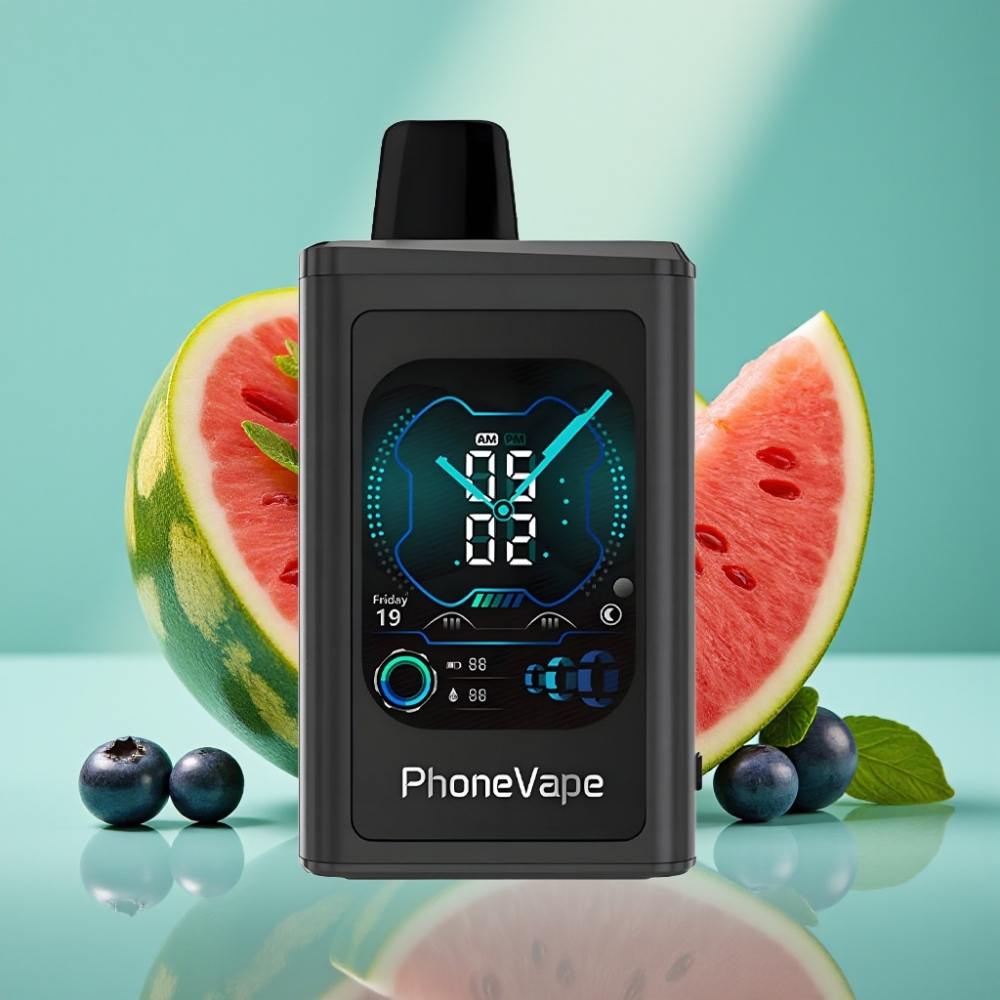 JNR PhoneVape 30000 puffų Disposable Vape Mėlynųjų arbūzų skonio, Turbo Mode, App Controlled