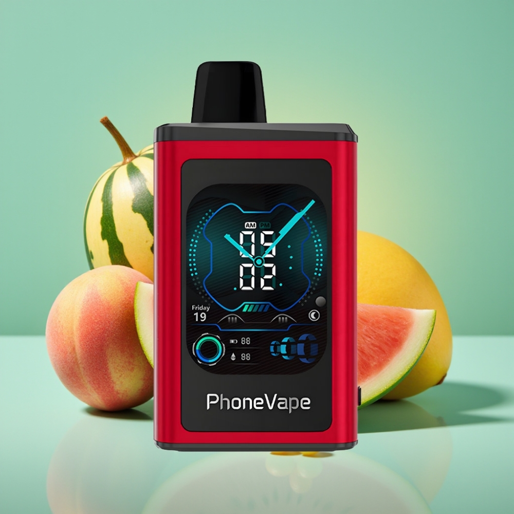 JNR PhoneVape 30000 puffų išmetamas garintuvas su Type-C įkrovimu, Persiko Mango Vandynio skonio