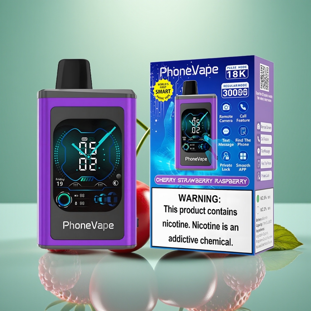 JNR PhoneVape 30000 užsukimų Tipo-C įkrovimas Vyšnių Braškių Aviečių