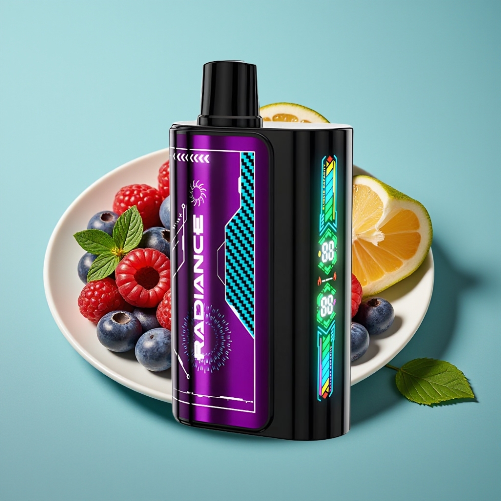 JNR Radiance 31000 Pūkų Disposable Vape Mėlynė Rūgšti Avietė, Dual Mesh, Type-C