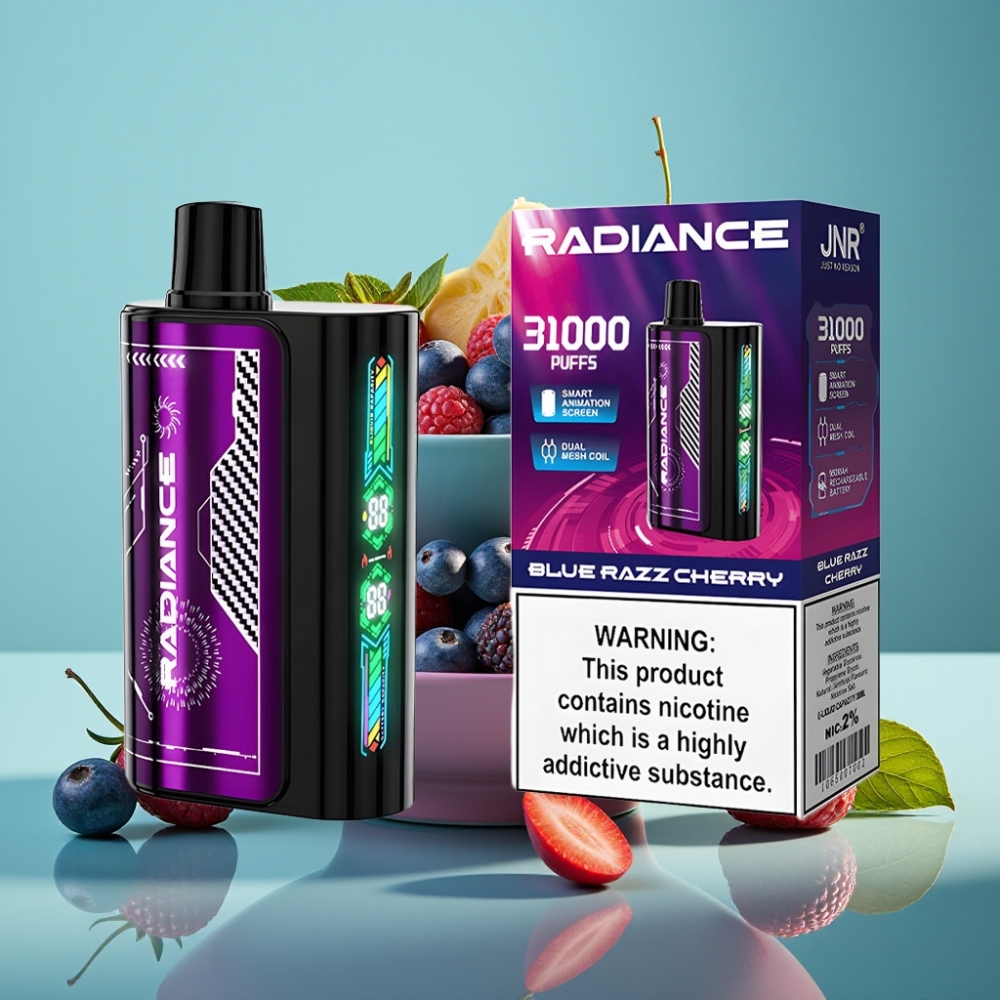 JNR Radiance 31000 Puffų Disposable Vape MĖLYNA AVIETĖ VYŠNIA, 28ml, 950 mAh