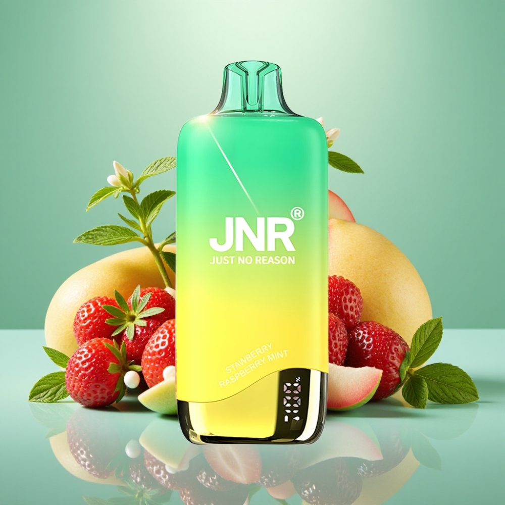 JNR Rainbow 10500 Puffs Disposable Vape Braškinė Mėta su Žemuogėmis 18ml 0.8ohm