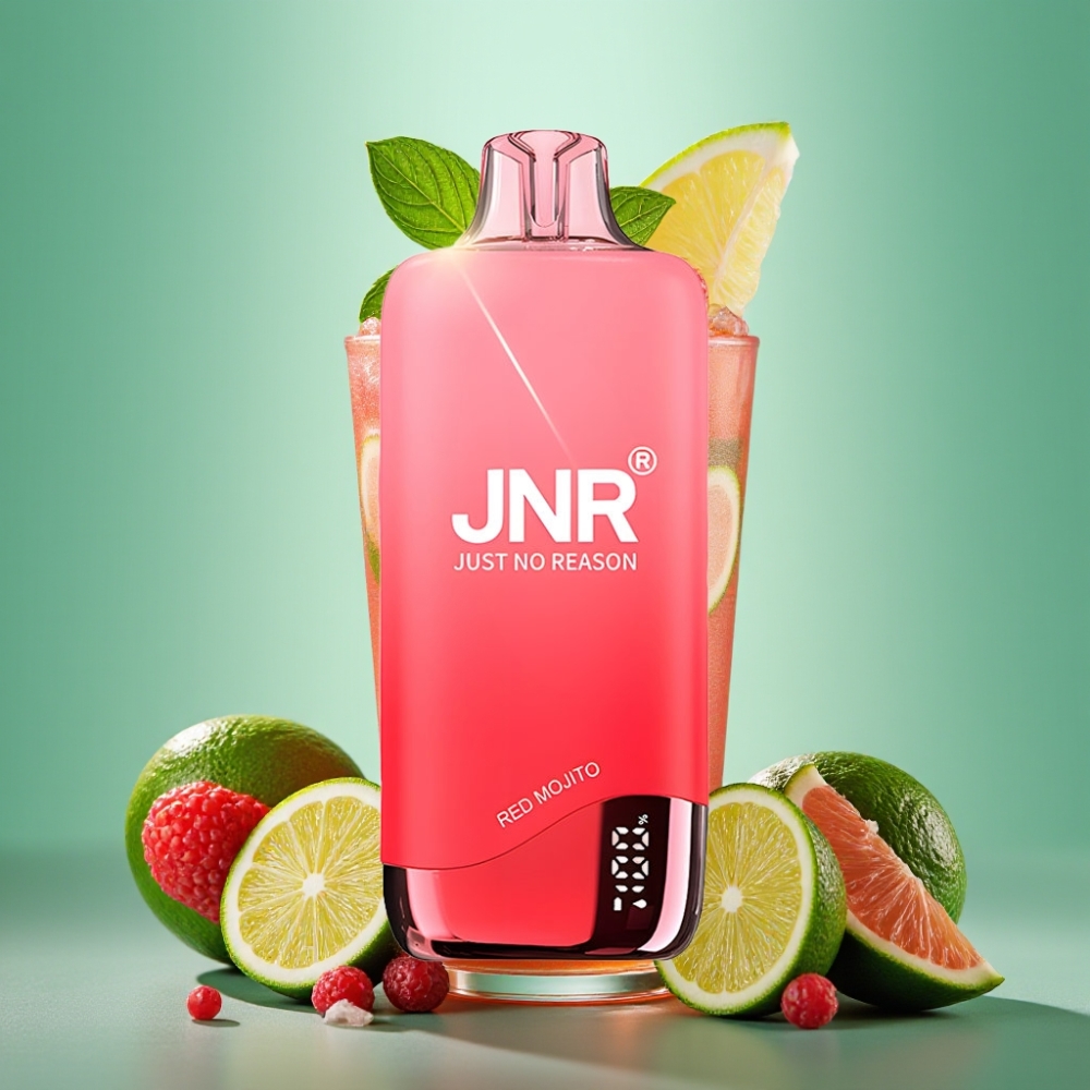 JNR Rainbow 10500 Puffs Disposable Vape Raudonasis Mojito 18ml 0.8ohm