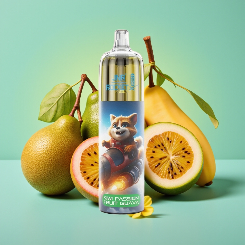 JNR Rocket-X 12400 Puffs Adjustable Airflow RGB 1.2ohm Tinklas Kiwi Pasiflora Gvajava