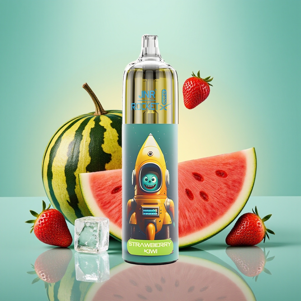 JNR Rocket-X 12400 Puffs Adjustable Airflow RGB Lights Braškės Arbūzo Ledas