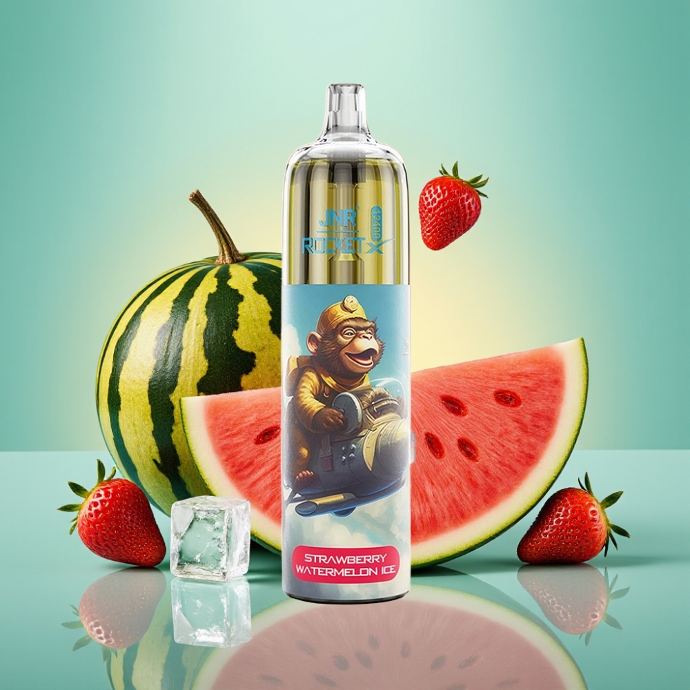 JNR Rocket-X 12400 Puffs Adjustable Airflow RGB Lights Braškės Arbūzo Ledas