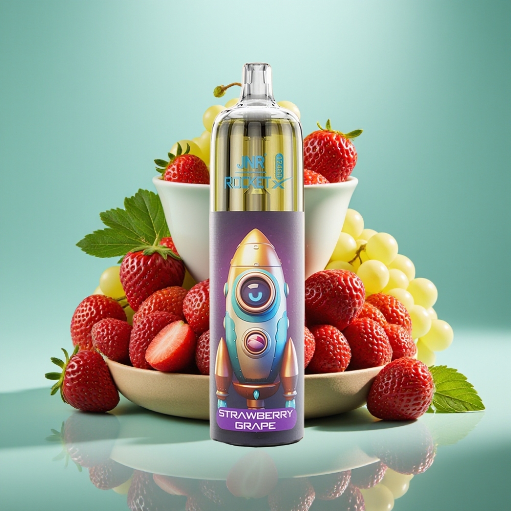 JNR Rocket-X 12400 Puffs Disposable Vape Braškynės Vynuogės, Adjustable Airflow, RGB