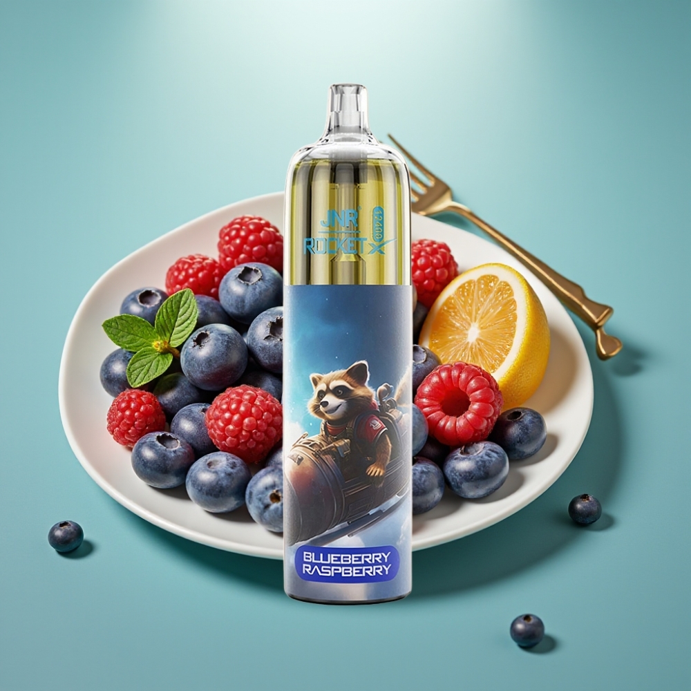 JNR Rocket-X 12400 Puffs, Reguliuojamas Oro Srautas, Mėlynųjų Aviečių ir Aviečių Skonis