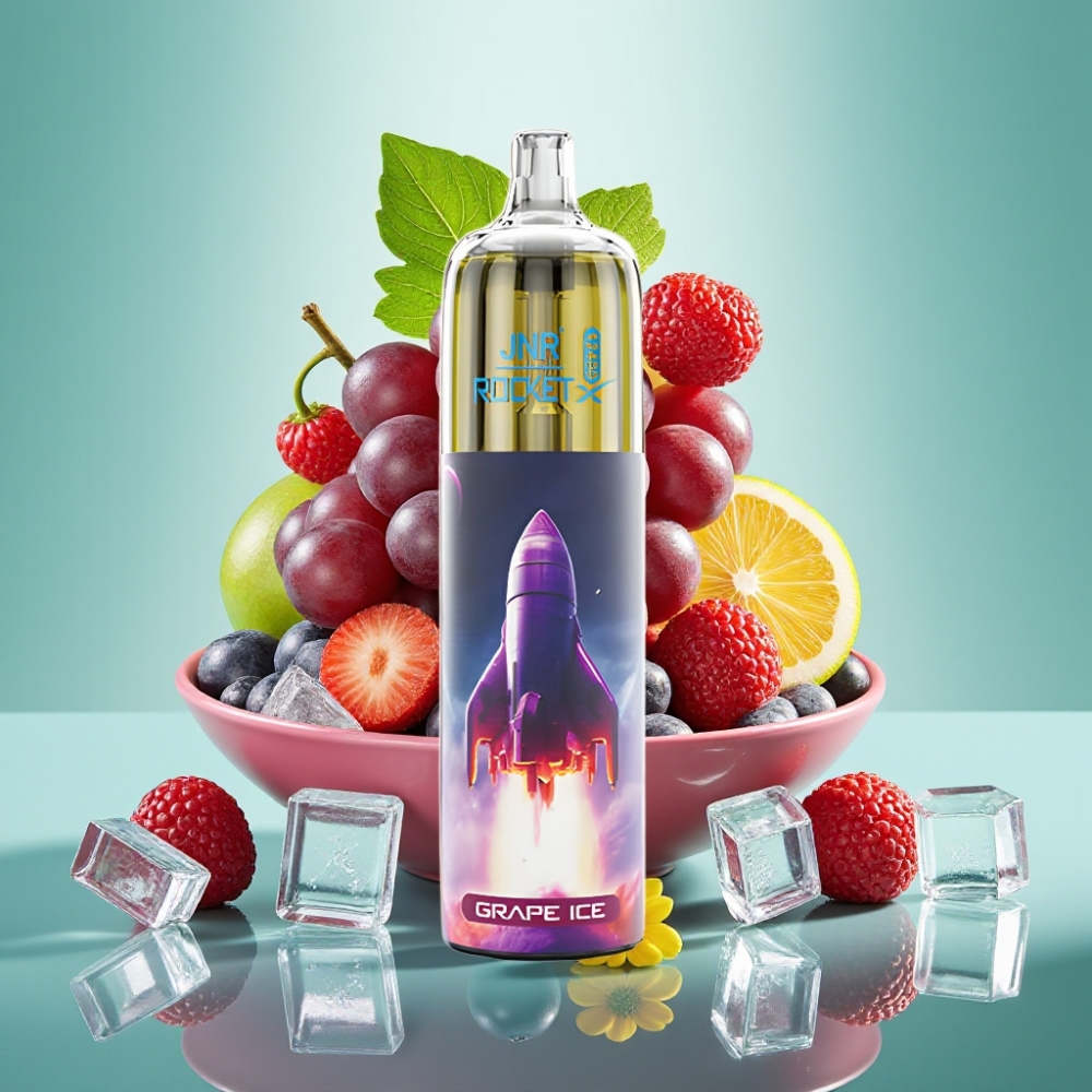 JNR Rocket-X 12400 Puffs, Reguliuojamas Oro Srautas, RGB Šviesos, Vynuogių Ledas