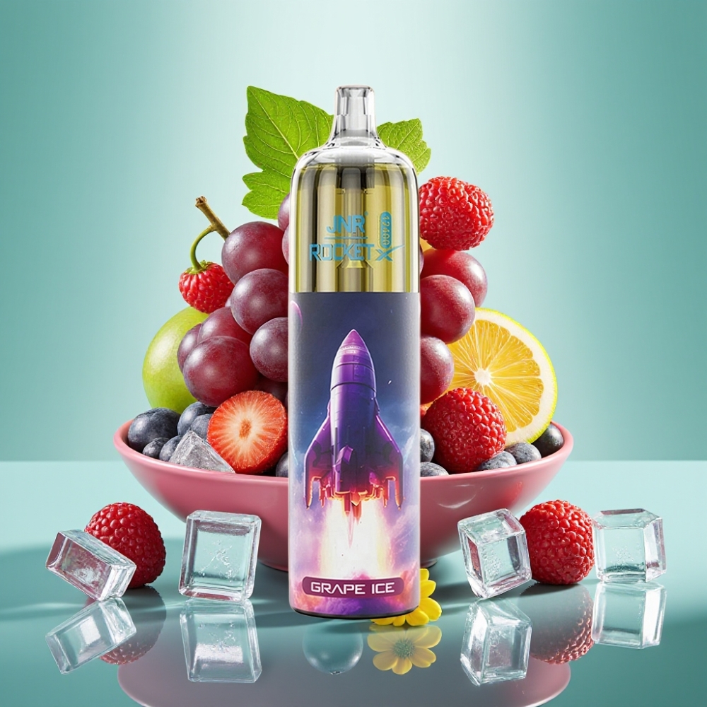 JNR Rocket-X 12400 Puffs, Reguliuojamas Oro Srautas, RGB Šviesos, Vynuogių Ledas