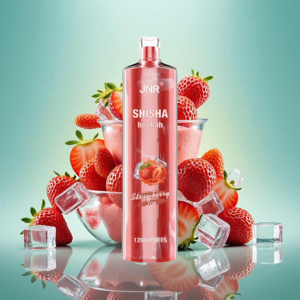 JNR Shisha Hookah 12000 Puffs 750mAh 24ml Braškės Ledas