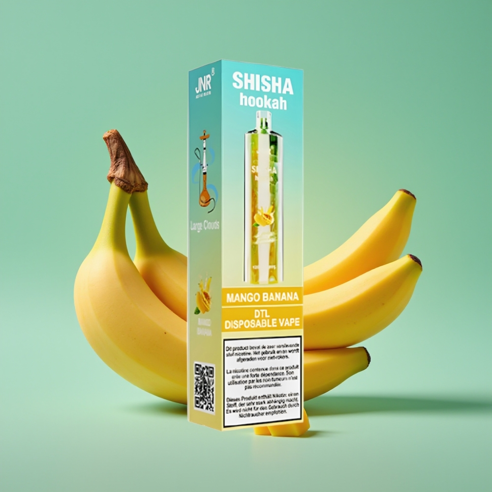 JNR Shisha Hookah 12000 Puffs, 750mAh, Mangas Bananas
