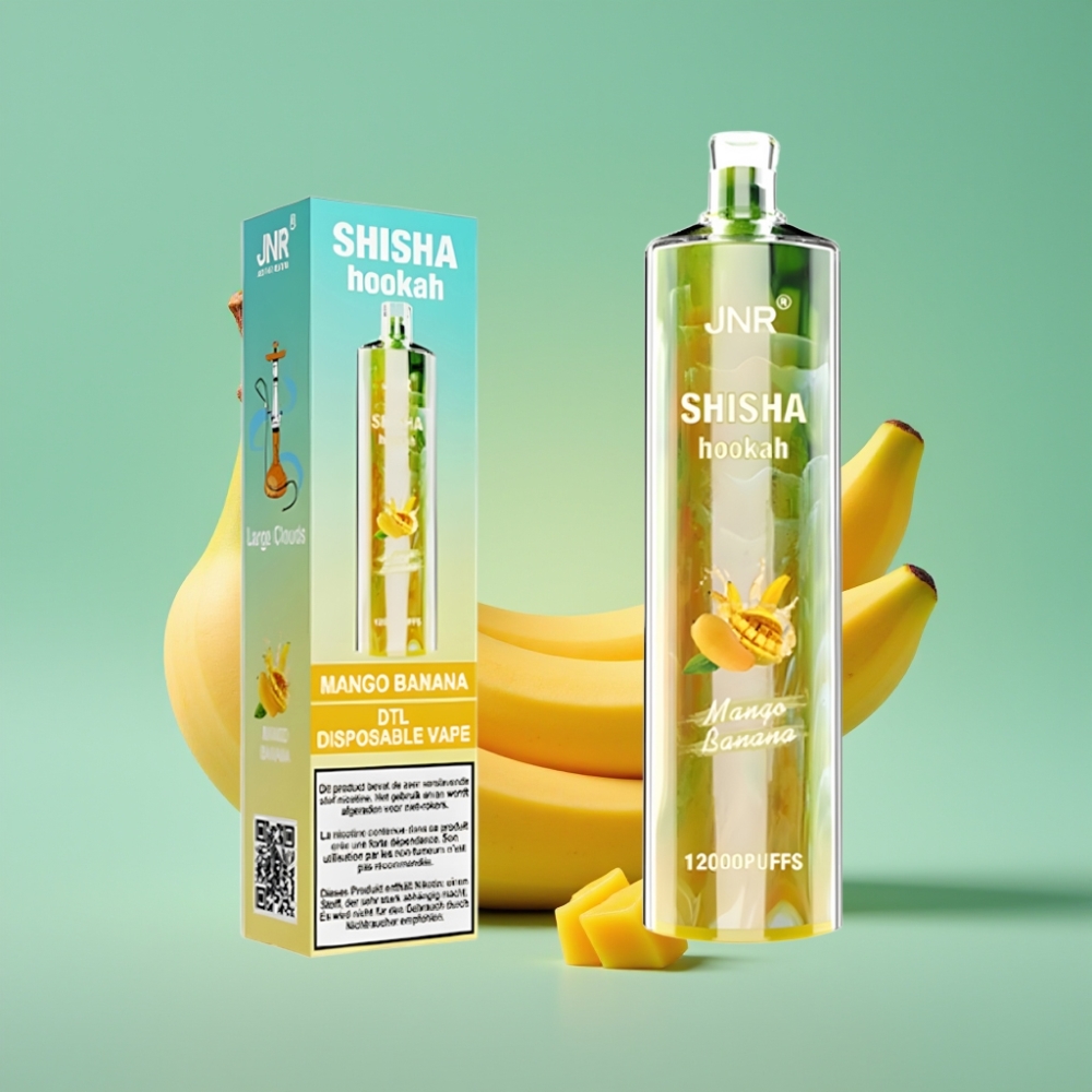 JNR Shisha Hookah 12000 Puffs, 750mAh, Mangas Bananas
