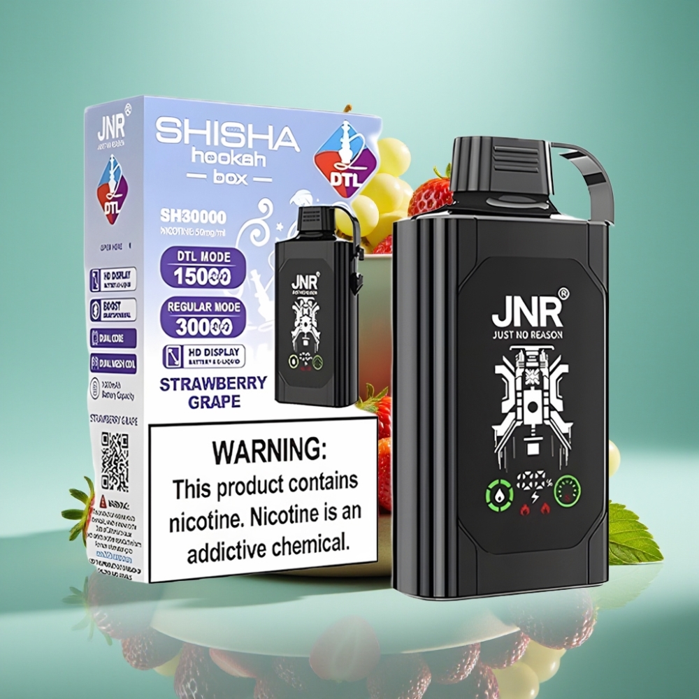 JNR Shisha Hookah Box 20500 Puffs, 25ml, Type-C, Braškynė-Vynuogė