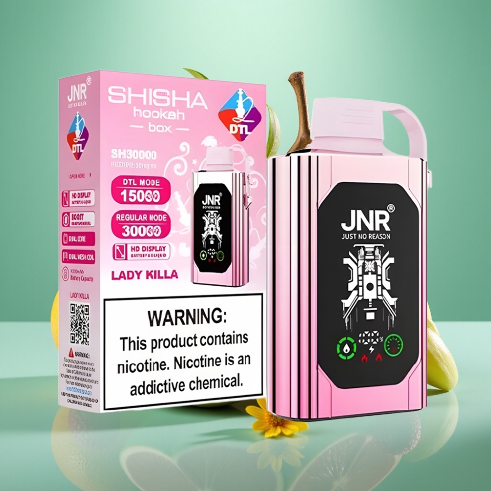 JNR Shisha Hookah Box 20500 Puffs, 25ml, Type-C, Dvigubas Tinklas, Lady Killa