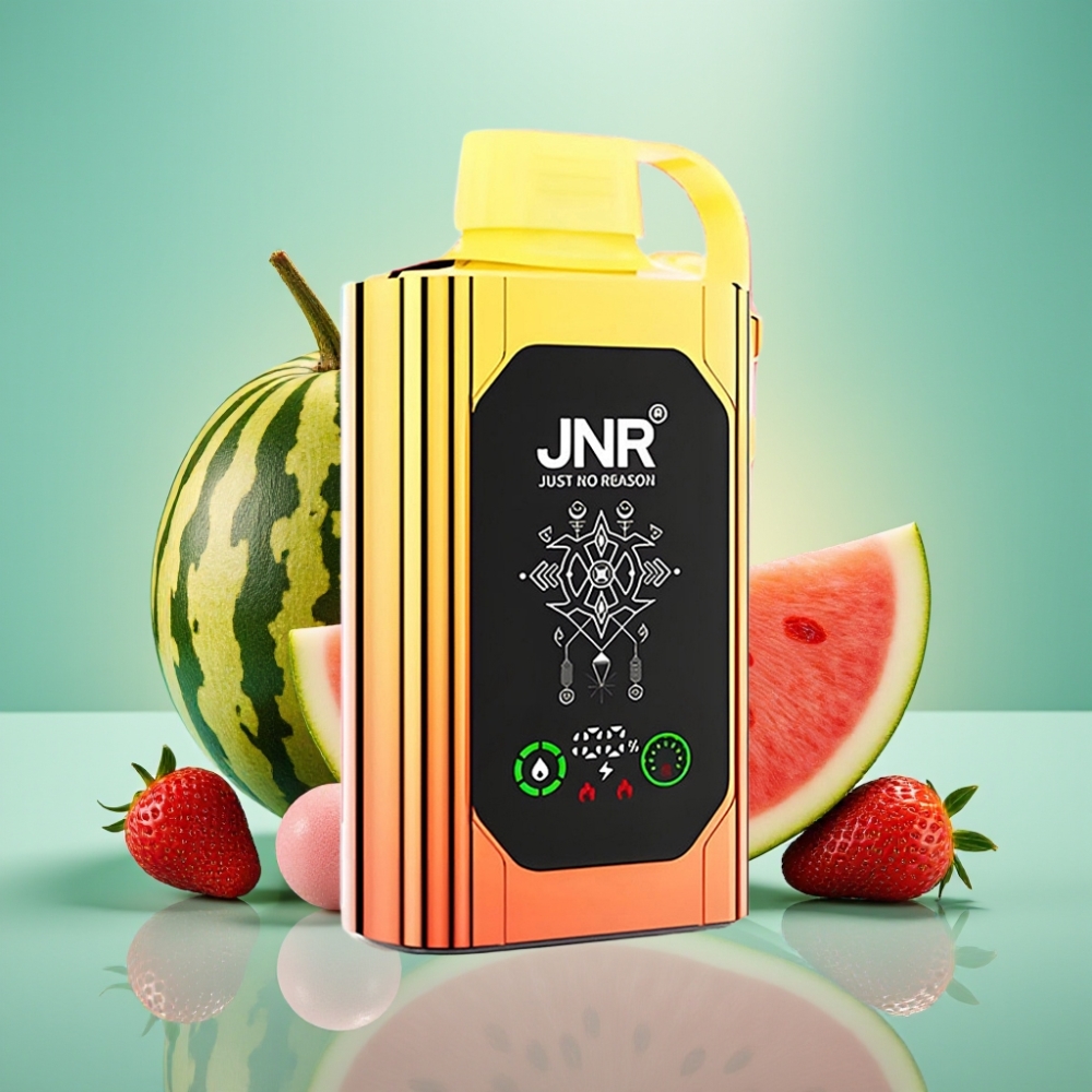 JNR Shisha Hookah Box 20500 Puffs, HD Display, 1000mAh, Arbūzas Braškė Bubblegum