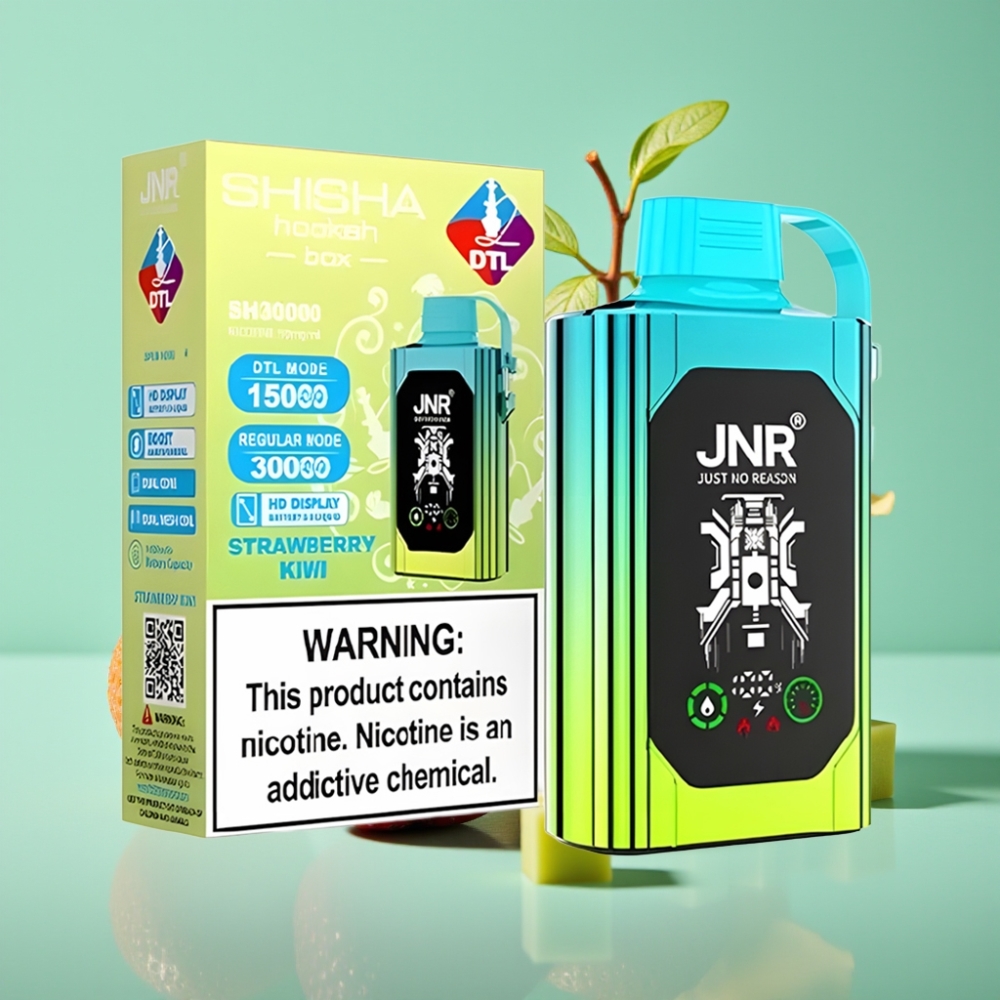 JNR Shisha Hookah Box 20500 Puffs HD Display 25ml Braškė-Kivis