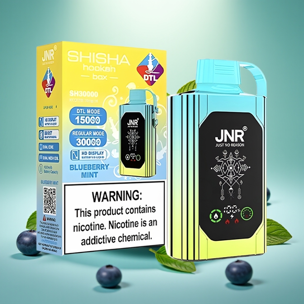 JNR Shisha Hookah Box 20500 Puffs HD Display Mėlynųjų aviečių mėta