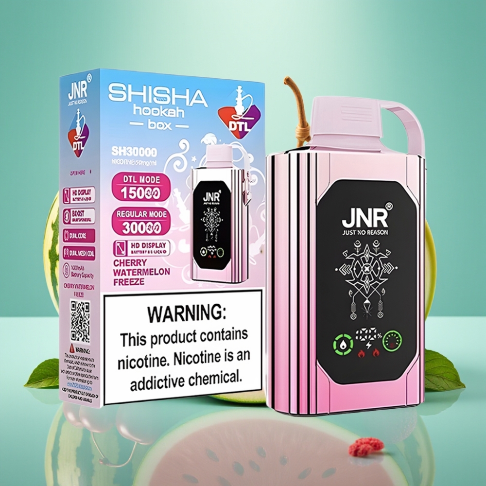 JNR Shisha Hookah Box 20500 Puffs, HD Ekranas, 25ml, Vyšnienės Arbūzo Šaltis