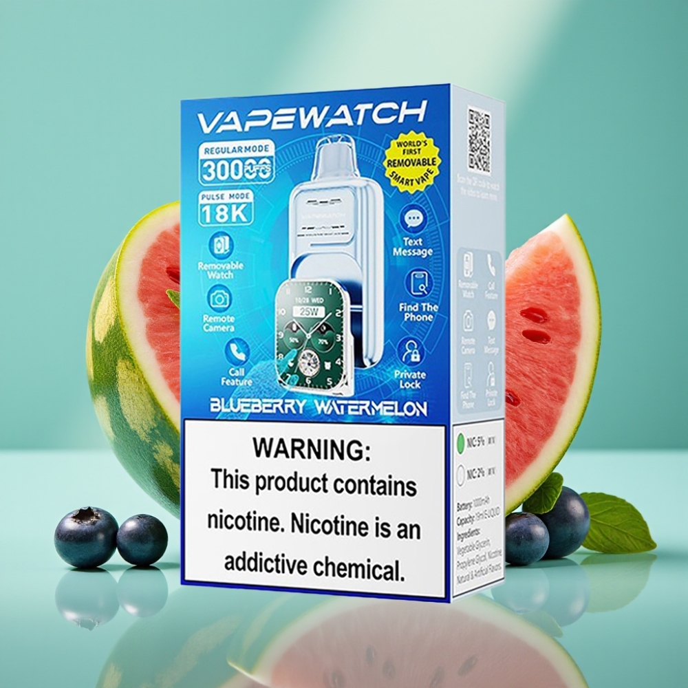 JNR VapeWatch 30000 Puffs 1000mAh Type-C Mėlynųjų arbūzų