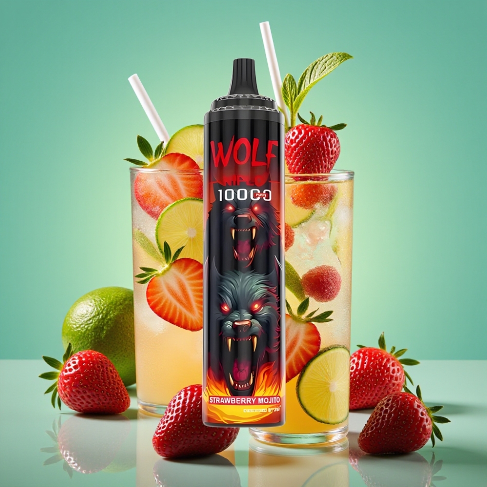 JNR Wolf Niplo 10000 Puffs 1.0 Ohm 20ml Braškinis Mojito