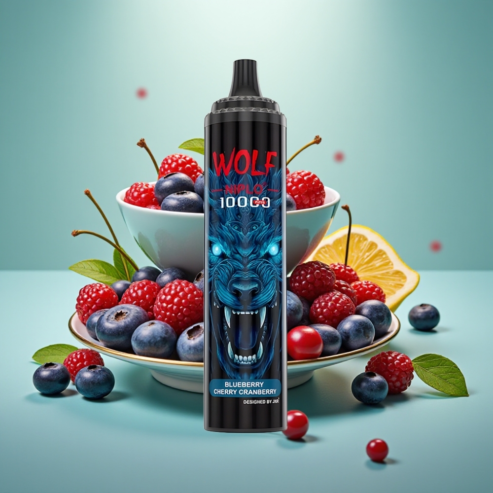 JNR Wolf Niplo 10000 Puffs 1.0 Ohm Mėlynųjų Serbentų Vyšnių Spanguolių