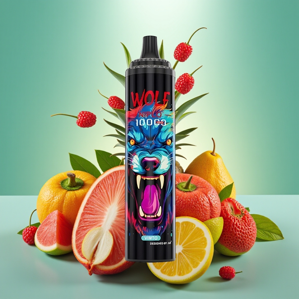 JNR Wolf Niplo 10000 Puffs 1.0 Ohm Tinklelio 20ml Vimto