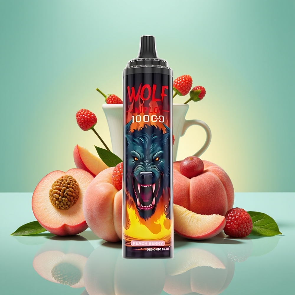 JNR Wolf Niplo 10000 Puffs, 1.0 Ohm Tinklelio, Persikų Uogų