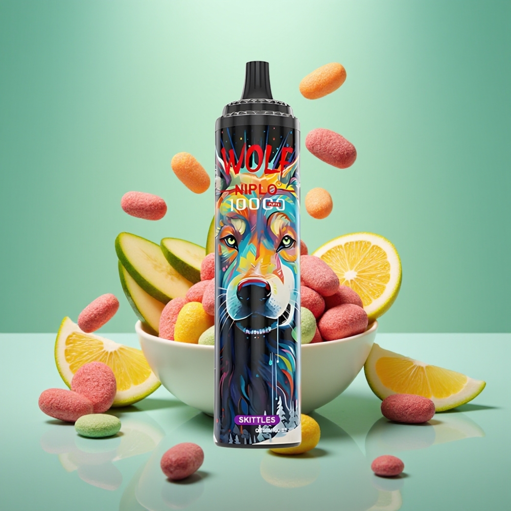 JNR Wolf Niplo 10000 Puffs Skittlių skonis 1.0 Ohm 20ml