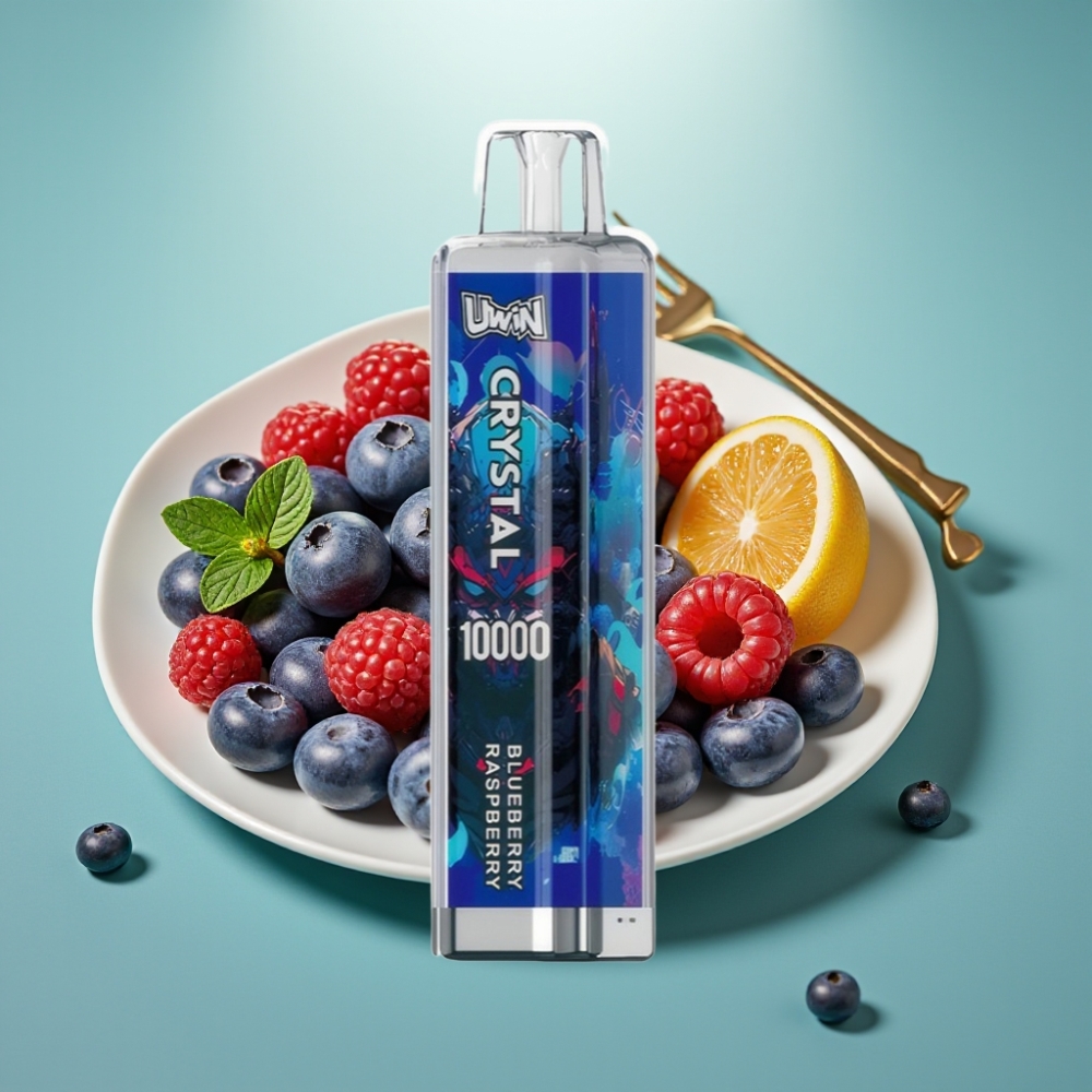 UWIN Crystal 10000 Puffs 18ml Mėlynųjų aviečių ir aviečių 0,8 Ohm