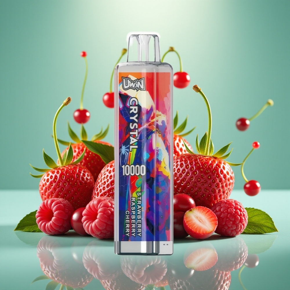 UWIN Crystal 10000 Puffs 18ml RGB Žemuogė Avietė Vyšnia