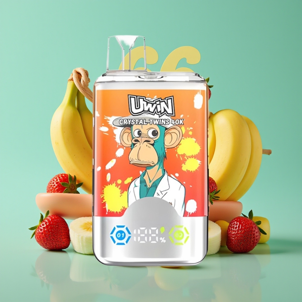 UWIN Crystal Twins 40000 Puffs 32ml 850mAh Braškės Bananų Mėlė 66