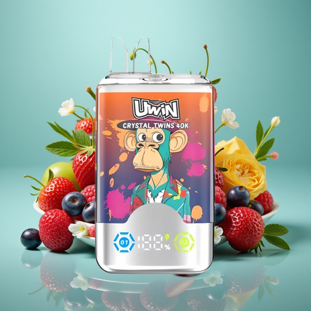 UWIN Crystal Twins 40000 Puffs 32ml 850mAh Type-C Braškė Avietė Vyšnia Mr Blue