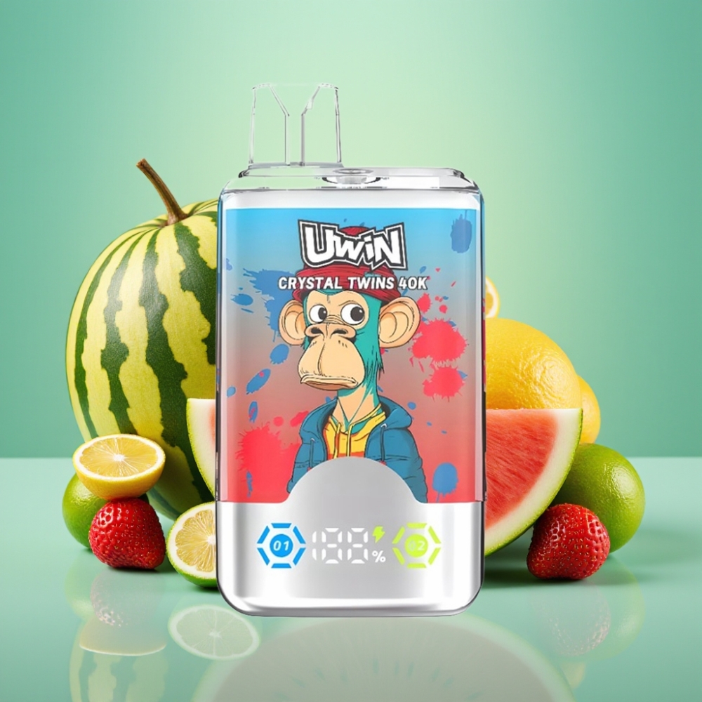 UWIN Crystal Twins 40000 Puffs Braškė Vandens Melionas Citrina Kaimas 32ml Type-C