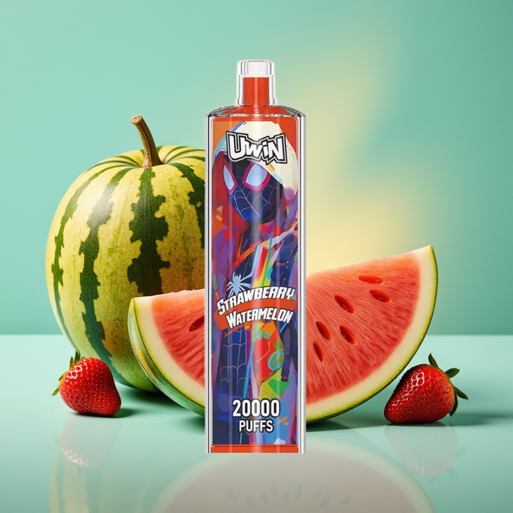 Uwin Shisha Hookah Crystal 20000 Puffs 22ml DTL Braškės Arbūzas