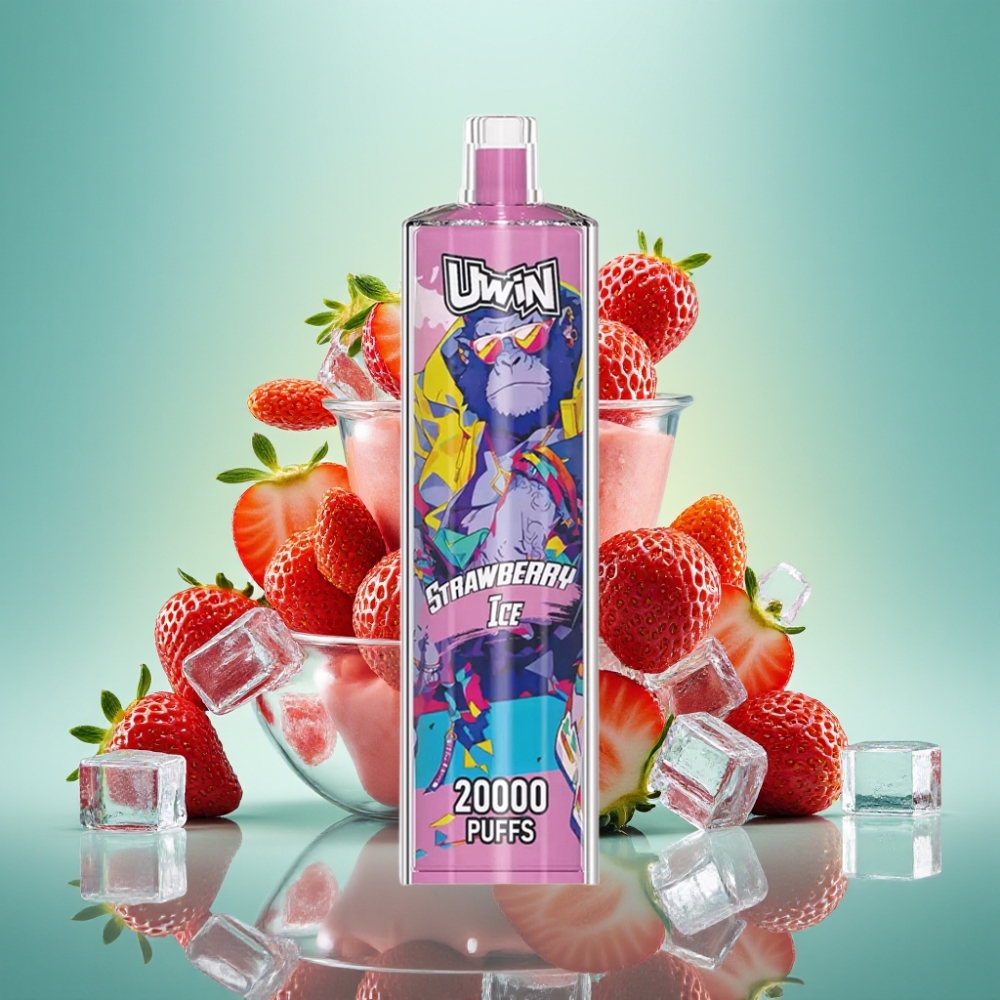 Uwin Shisha Hookah Crystal 20000 Puffs 22ml DTL Braškinis Ledas