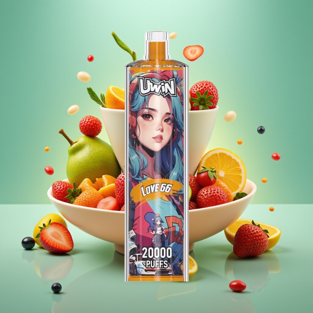 Uwin Shisha Hookah Crystal 20000 Puffs 22ml DTL Meškaitinė ritė Meilė 66