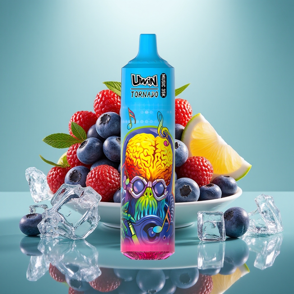 Uwin Tornado 35K Mėlynės su Ledu USB-C 600mAh Tinklas 1.0 Ohm